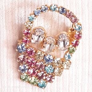 💎Pave Basket Brooch Colorful Rhinestones